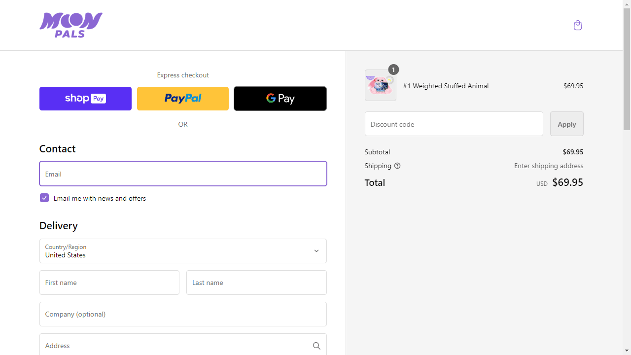 How to apply Moon Pals coupon code